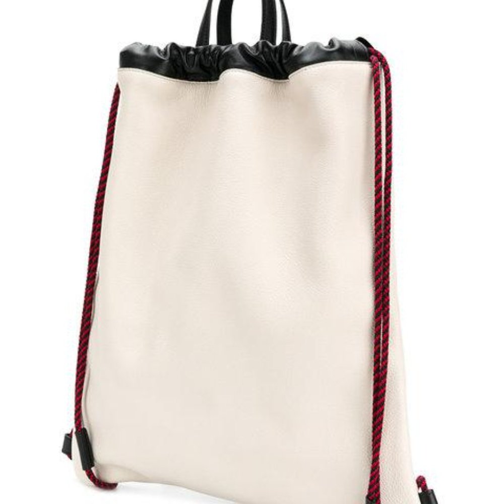 Gucci Logo-Print Drawstring Backpack In White New… - image 3
